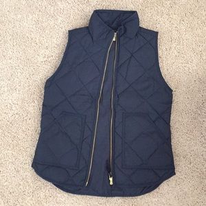 NWOT J Crew Navy Quilted Vest